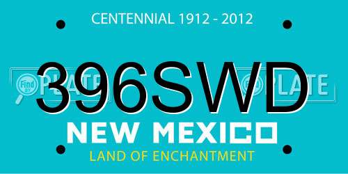 396SWD New Mexico License Plate