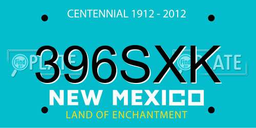 396SXK New Mexico License Plate