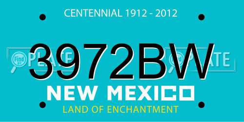 3972BW New Mexico License Plate