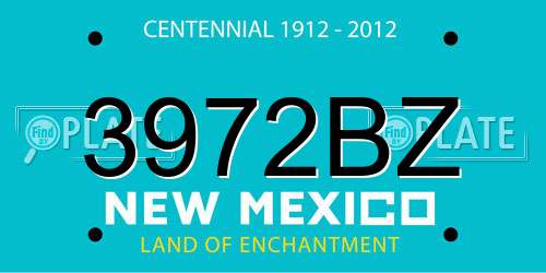 3972BZ New Mexico License Plate