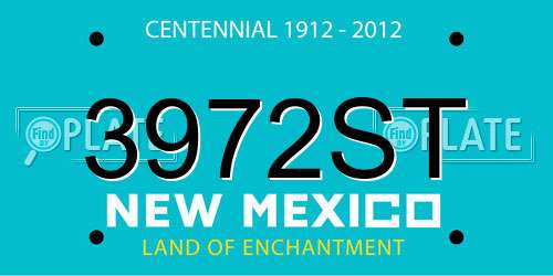3972ST New Mexico License Plate