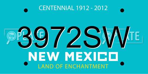 3972SW New Mexico License Plate