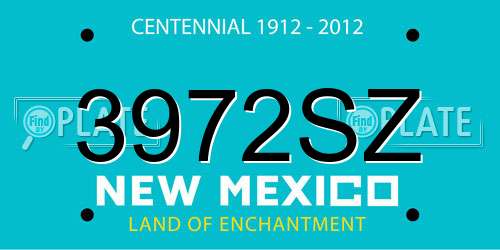 3972SZ New Mexico License Plate