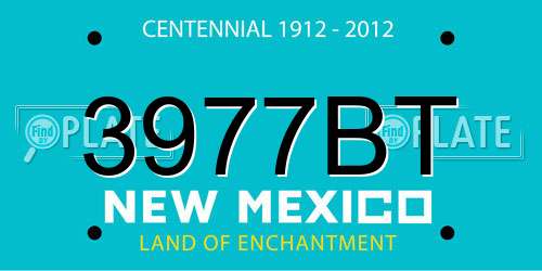 3977BT New Mexico License Plate