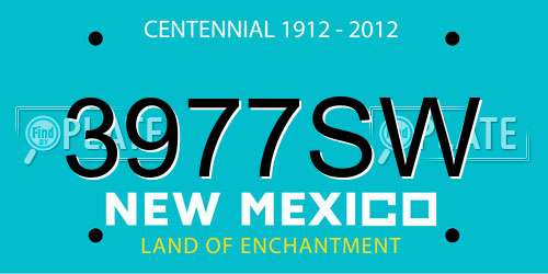 3977SW New Mexico License Plate