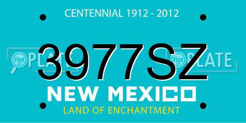 3977SZ New Mexico License Plate