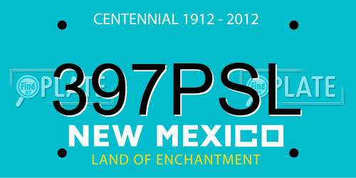 397PSL New Mexico License Plate