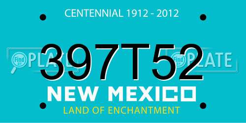 397T52 New Mexico License Plate