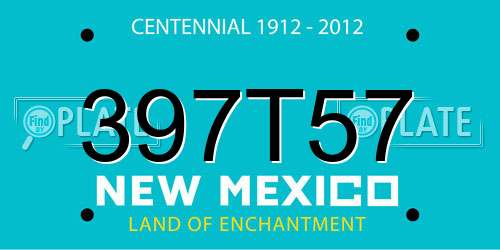 397T57 New Mexico License Plate