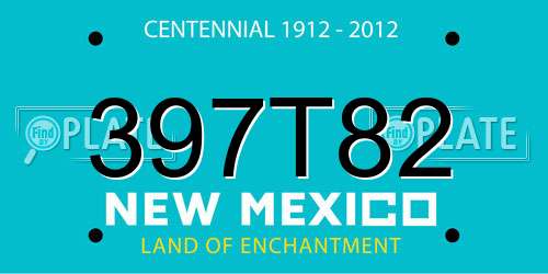 397T82 New Mexico License Plate
