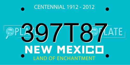 397T87 New Mexico License Plate