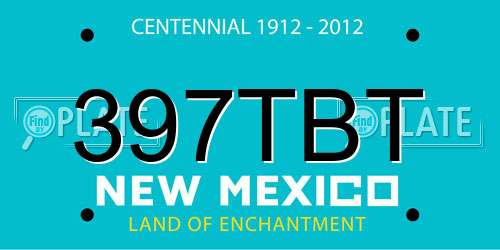 397TBT New Mexico License Plate