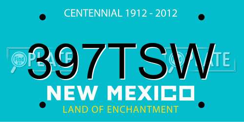 397TSW New Mexico License Plate
