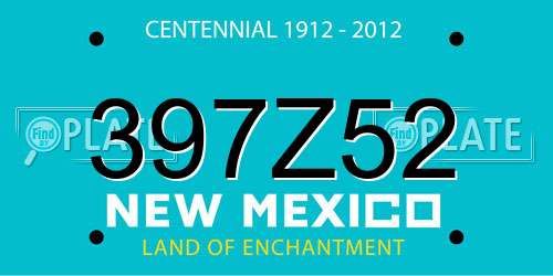 397Z52 New Mexico License Plate