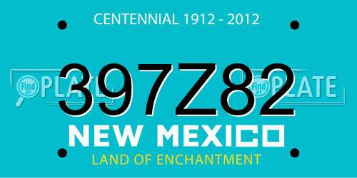 397Z82 New Mexico License Plate