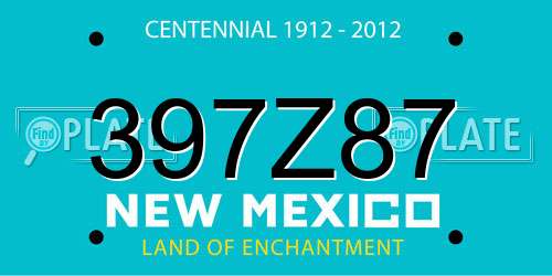 397Z87 New Mexico License Plate