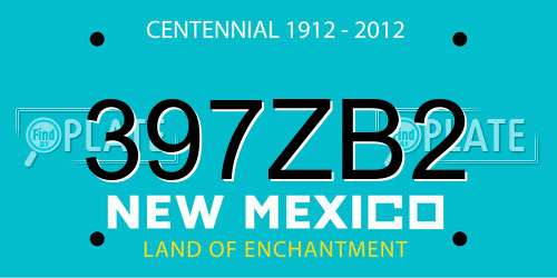 397ZB2 New Mexico License Plate