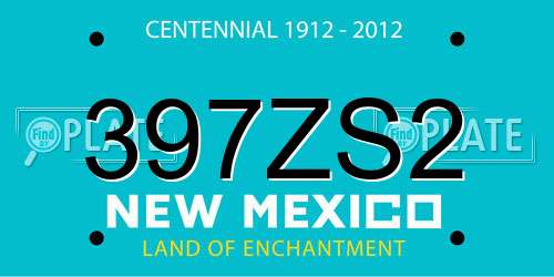 397ZS2 New Mexico License Plate
