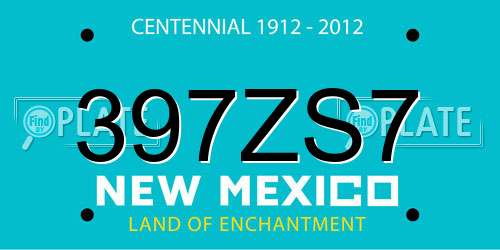 397ZS7 New Mexico License Plate