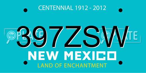 397ZSW New Mexico License Plate
