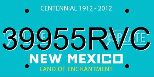39955RVC New Mexico License Plate