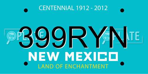 399RYN New Mexico License Plate