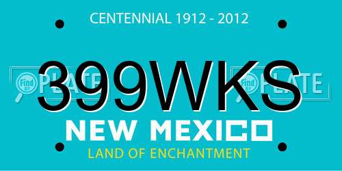 399WKS New Mexico License Plate