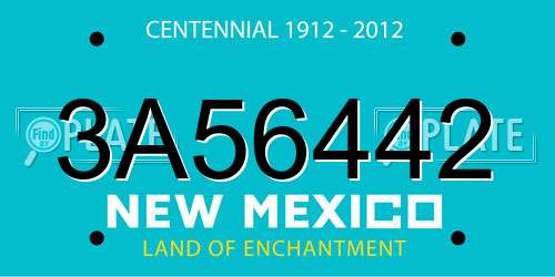 3A56442 New Mexico License Plate