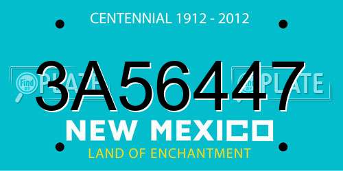 3A56447 New Mexico License Plate