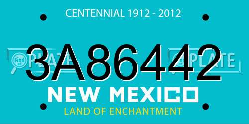 3A86442 New Mexico License Plate