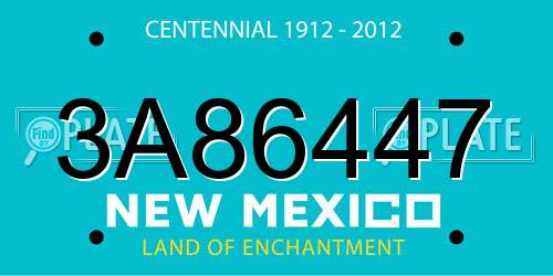3A86447 New Mexico License Plate