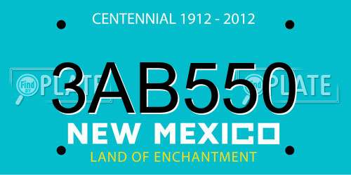 3AB550 New Mexico License Plate