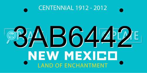 3AB6442 New Mexico License Plate