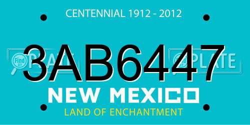 3AB6447 New Mexico License Plate