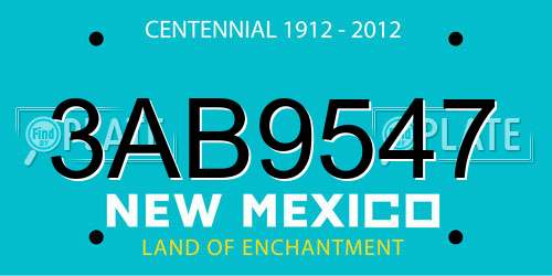 3AB9547 New Mexico License Plate