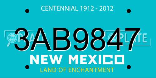 3AB9847 New Mexico License Plate