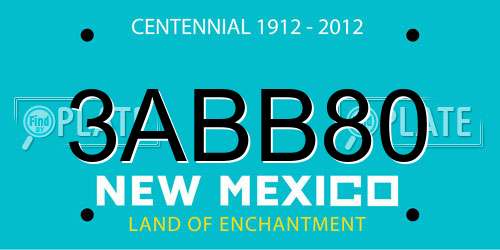 3ABB80 New Mexico License Plate
