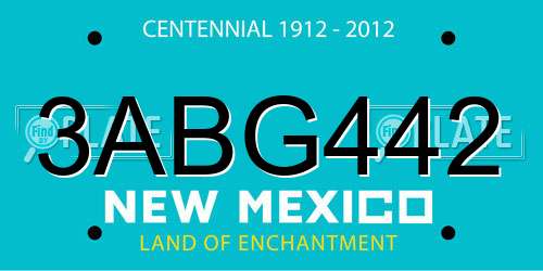 3ABG442 New Mexico License Plate