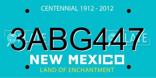3ABG447 New Mexico License Plate