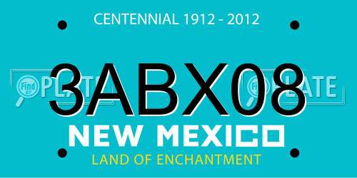3ABX08 New Mexico License Plate