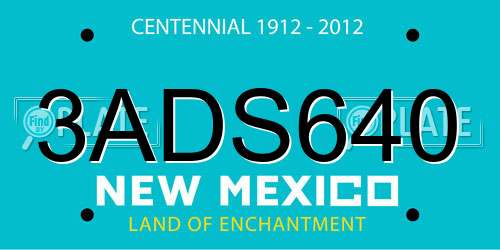 3ADS640 New Mexico License Plate