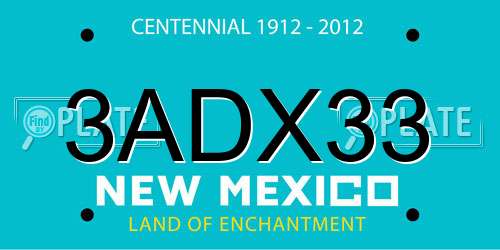 3ADX33 New Mexico License Plate