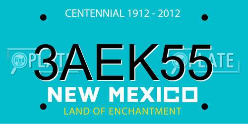 3AEK55 New Mexico License Plate