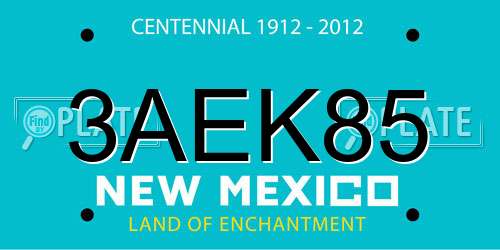 3AEK85 New Mexico License Plate