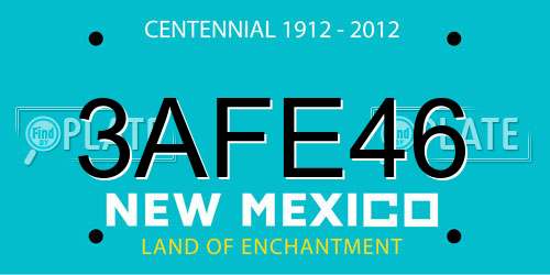 3AFE46 New Mexico License Plate