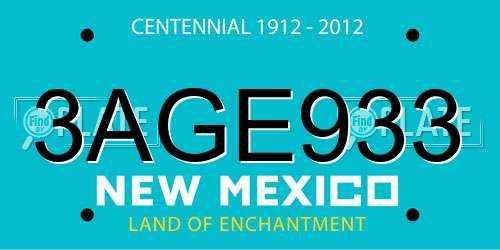 3AGE933 New Mexico License Plate