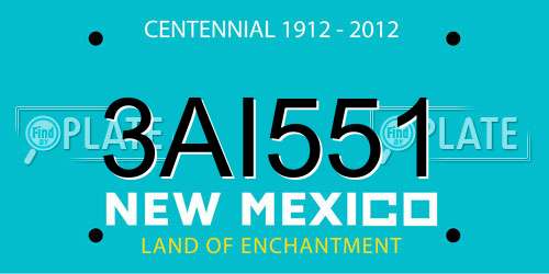 3AI551 New Mexico License Plate