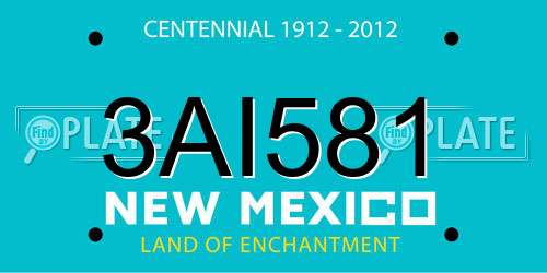 3AI581 New Mexico License Plate