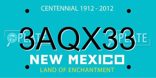 3AQX33 New Mexico License Plate