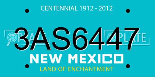 3AS6447 New Mexico License Plate